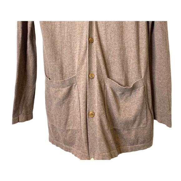 ASOS Oversized Button Down Stretch Cardigan Sweater Patch Pocket VNeck XXS Brown - Picture 3 of 15